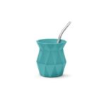 Mate Facetado color Turqueza + Bombilla incluida