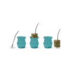 Mate Facetado color Turqueza + Bombilla incluida - Imagen 3