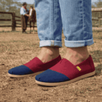 Alpargatas Suela Goma, Color Combinado Bordo con Azul, Premium Pampero - Imagen 2