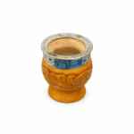 Mate Imperial Premiun de cuero Color Suela, Repujado Y Cincelado 100 % Cuero Base Copita+ Bombilla de Regalo