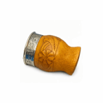 Mate Imperial Premiun de cuero Color Suela, Repujado Y Cincelado 100 % Cuero Base Copita+ Bombilla de Regalo - Imagen 3