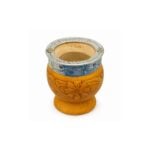 Mate Imperial Premiun de cuero Color Suela, Repujado Y Cincelado 100 % Cuero Base Copita+ Bombilla de Regalo - Imagen 2