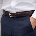 Cinturon Belt Cuero Color Marron Oscuro Genuino 100% Artesanal, Modelo 4 - Imagen 2