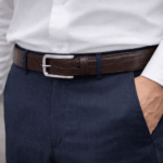 Cinturon Belt Cuero Color Marron Oscuro Genuino 100% Artesanal, Modelo 4 - Imagen 2