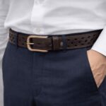 Cinturon Belt Cuero Color Marron Genuino 100% Artesanal, Modelo 2 - Imagen 2