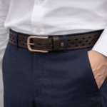 Cinturon Belt Cuero Color Marron Genuino 100% Artesanal, Modelo 2 - Imagen 2