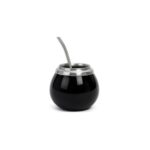 Mate Criollo Ceramica con Bombilla en Caja de Regalo, Color Negro - Imagen 2