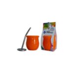 Mate Urbano Plastico + Bombilla incluida, Color NARANJA - Imagen 2