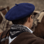 Boinas Vasca De Hilo vuelo 30cm Gaucho Niños COLOR AZUL - Imagen 2