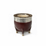 Mate Imperial de Cuero Liso, Cincelado Con Base Bolita de Alpaca, Color MARRON - Imagen 5