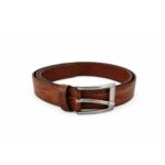 Cinturon Belt Cuero Color Marron Genuino 100% Artesanal, Modelo 12