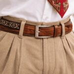 Cinturon Belt Cuero Color Marron Genuino 100% Artesanal, Modelo 12 - Imagen 2