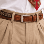 Cinturon Belt Cuero Color Marron Genuino 100% Artesanal, Modelo 12 - Imagen 2