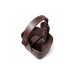 Canasta Matera Uruguaya, 100% Cuero Premium, Color Marron con Diseño - Imagen 4
