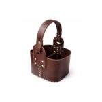 Canasta Matera Uruguaya, 100% Cuero Premium, Color Marron con Diseño - Imagen 3