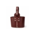 Canasta Matera Uruguaya, 100% Cuero Premium, Color Marron con Diseño - Imagen 2
