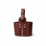 Canasta Matera Uruguaya, 100% Cuero Premium, Color Marron - Imagen 2