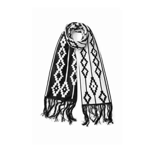 Diseño sin título - 2026-02-06T142000.892 Bufanda De Hilo - Guarda Pampa Reversible, Color Negro. (aprox 1.5mts) - Imagen 1