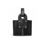 Canasta Matera Uruguaya, 100% Cuero Premium, Color Negro con Diseño - Imagen 2