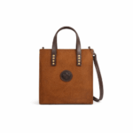 Cartera Cuero Carpincho, Color Marron (25x22cm aprox.)