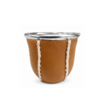 Mate Gota de Vidrio Forrado en Cuero Color Suela + bombilla de regalo