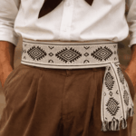 Faja Gaucho - Cinto N°12, Color Blanco y Negro (Aprox 3mts) - Imagen 2