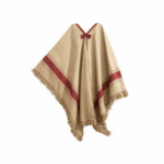 Poncho Marron con Guarda Linea Roja, 140x180