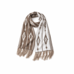 Bufanda De Hilo - Guarda Pampa Reversible, Color Marrón. (MODELO 2) (aprox 1.5mts)