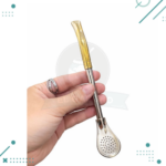 Bombilla Pico de Loro GOLD , Alpaca y Bronce. 16cm Aprox.