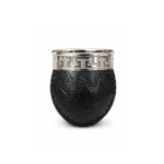 Mate Criollo Imperial Calabaza Cuero Labrado + Base de Cuero Labrado - Color Negro - Imagen 4