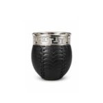 Mate Criollo Imperial Calabaza Cuero Labrado + Base de Cuero Labrado - Color Negro - Imagen 3
