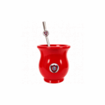 Mate sabio plastico + bombilla San Lorenzo ROJO