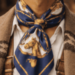 Pañuelo Fratello para Cuello (Diseño Caballos Color Azul, MOD 2, 60X60) - Imagen 2