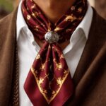Pañuelo Fratello para Cuello (Diseño Caballos Bordo, 60X60) - Imagen 2
