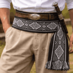 Faja Gaucho - Cinto N°12 Negro y Blanco (Aprox 3mts) - Imagen 2