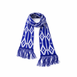 Bufanda De Hilo - Guarda Pampa Reversible, Color Azul Francia (aprox 1.5mts)