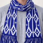 Bufanda De Hilo - Guarda Pampa Reversible, Color Azul Francia (aprox 1.5mts) - Imagen 2