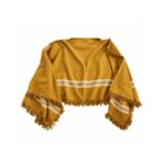 Poncho Argentino Con Hilo, Color Marron Diseño Lineal 140x180