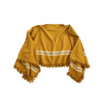 Poncho Argentino Con Hilo, Color Marron Diseño Lineal 140x180