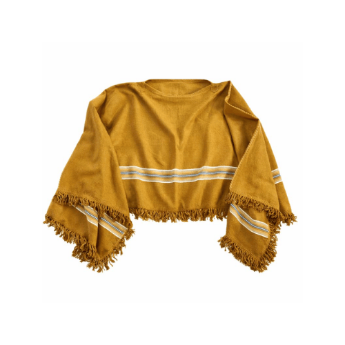 Diseño sin título - 2026-02-03T111714.427 Poncho Argentino Con Hilo, Color Marron Diseño Lineal 140x180 - Imagen 1