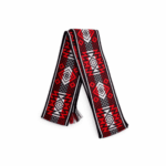 Faja Gaucho - Cinto N°12 Color Nnegro, Diseños Trivales Rojo y Blanco (Aprox 3mts)