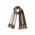 Bufanda De Hilo - Guarda Pampa Reversible, Color Marrón. (MODELO 3) (aprox 1.5mts)