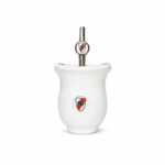 Mate sabio plastico + bombilla River (blanco)