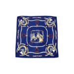 Pañuelo Fratello para Cuello, (Diseño Caballos y Herraduras, Color Azul)