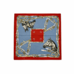 Pañuelo Fratello para Cuello (Diseño Dos Caballos, Color Rojo y Gris)