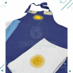Delantal De Cocina/parrilla Argentina Azul Marino + Repasador Franjas Cortas Diseño Argentina - Imagen 6