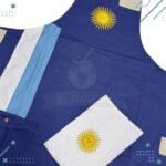 Delantal De Cocina/parrilla Argentina Azul Marino + Repasador Franjas Cortas Diseño Argentina - Imagen 6