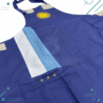 Delantal De Cocina/parrilla Argentina Azul Marino + Repasador Franjas Cortas Diseño Argentina - Imagen 3
