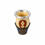 Mate Chacarero Calabaza BEIGE con Base AZUL - Imagen 2