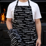 Delantal Asador Parrillero, Diseño Argentina Full, Color Negro - Imagen 2